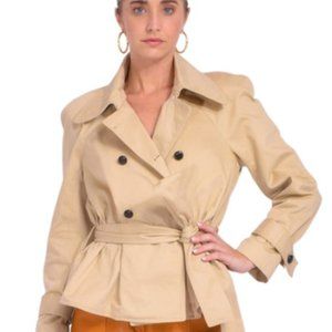 ba&sh Short Trenchcoat in Natural